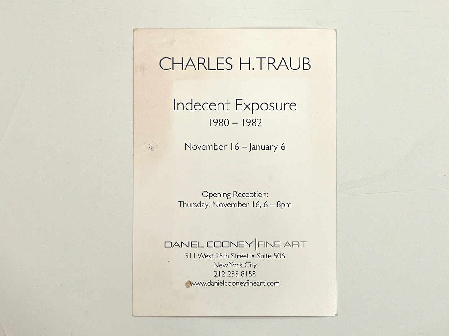 CHARLES H TRAUB ANNOUNCEMENT CARD