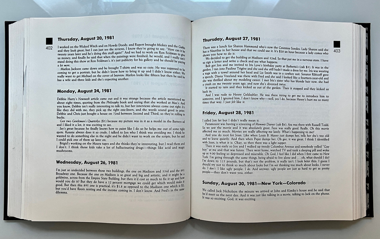 ANDY WARHOL DIARIES FIRST EDITION FIRST PRINTING