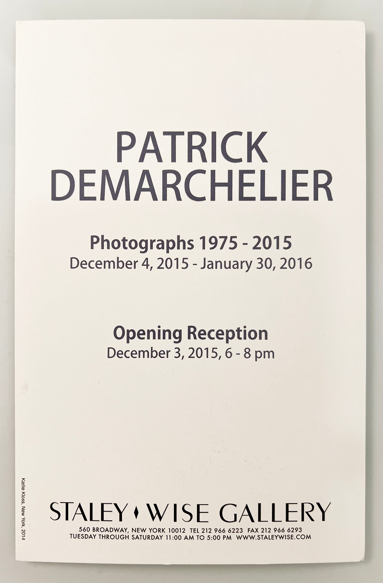 DEMARCHELIER ANNOUNCEMENT CARD
