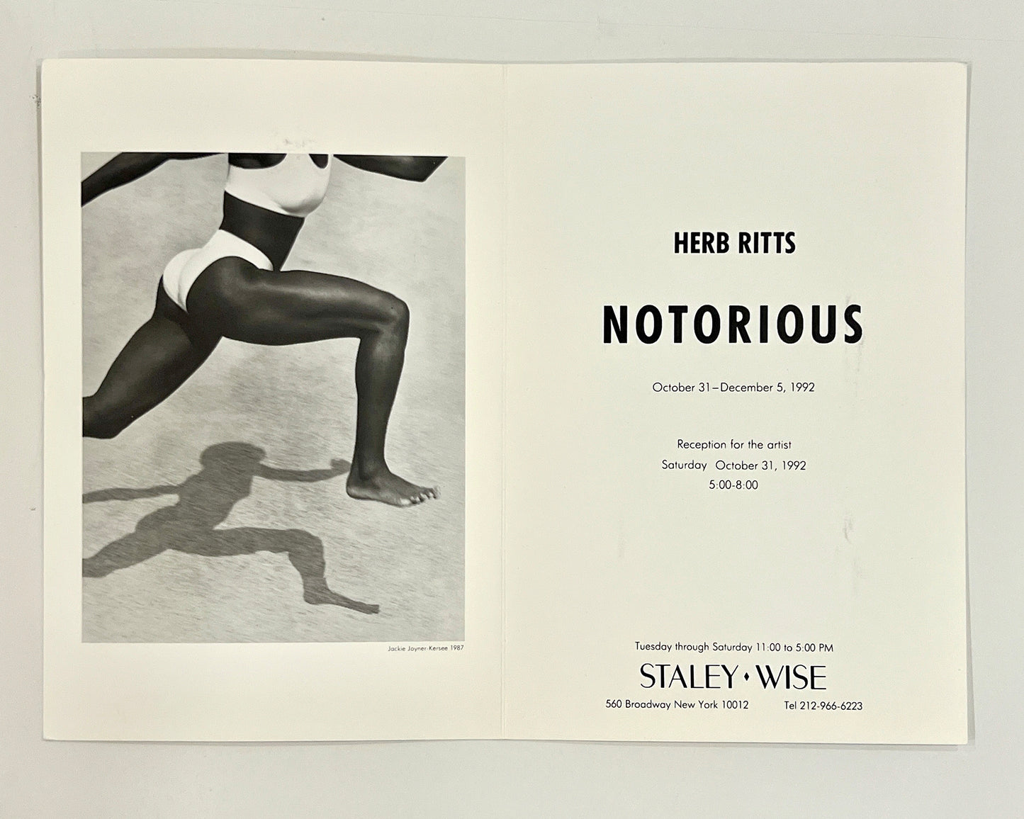 HERB RITTS NOTORIOUS RECEPTION CARD 1992