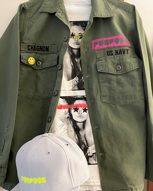 PURPOSE/REPURPOSE VINTAGE NAVY SHIRT/JACKET. 1 OF 1