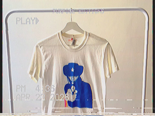 PURPOSE BLUE SHERIFF ON VINTAGE HANES t shirt 1 OF 1 ONLY